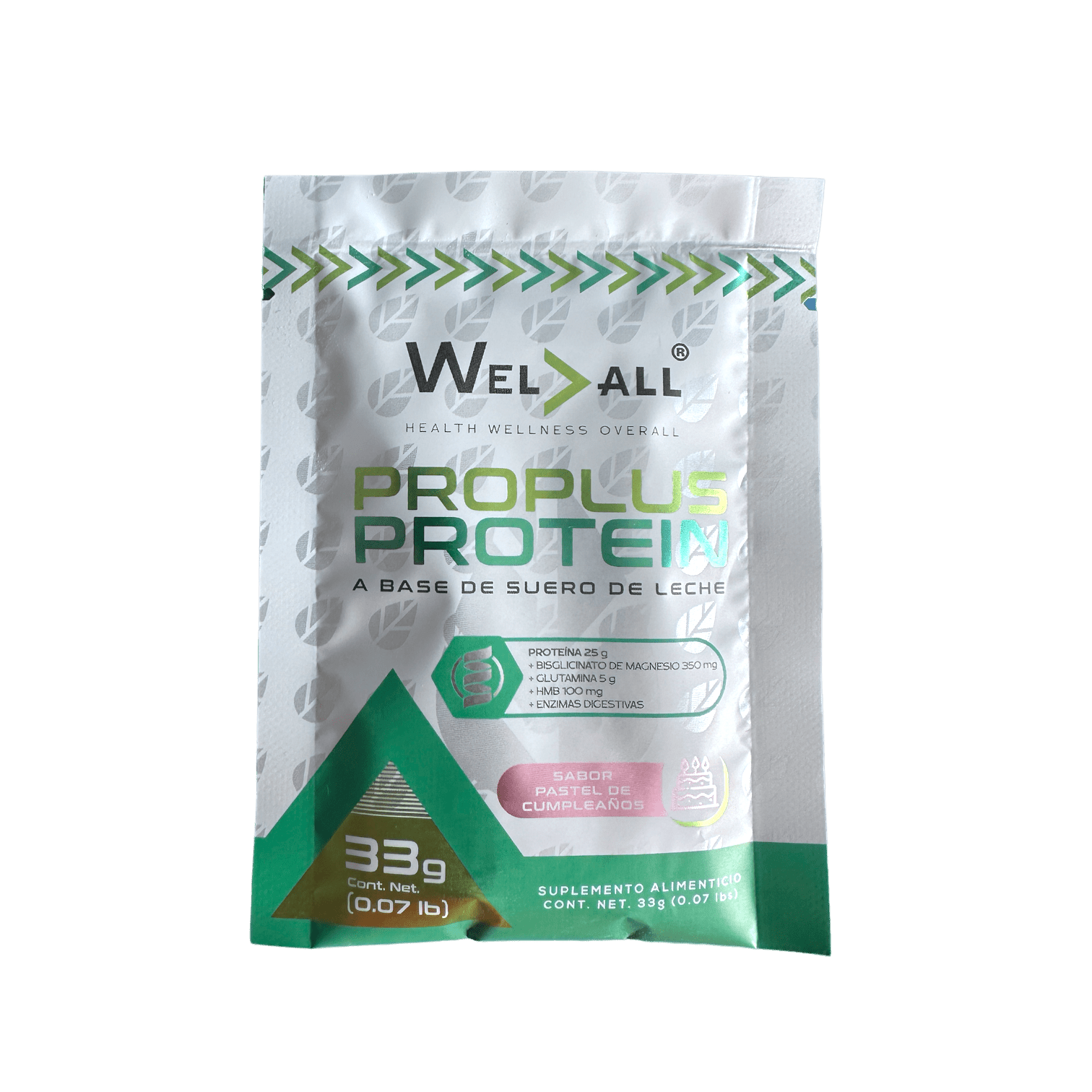 PROTEINA WHEY PROPLUS WEL ALL EN SOBRE 33G.