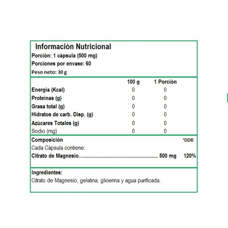CITRATO DE MAGNESIO VITFIT 60 CAPSULAS 500MG