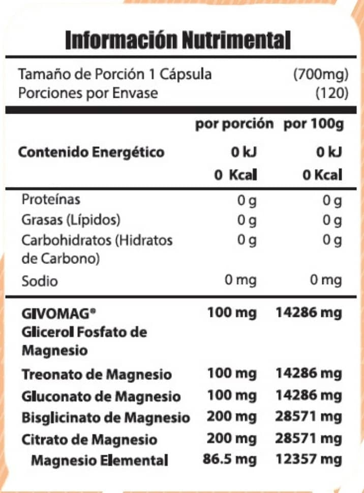 MAGNESIO COMPLEX 5 META NUTRITION 120 CAPSULAS