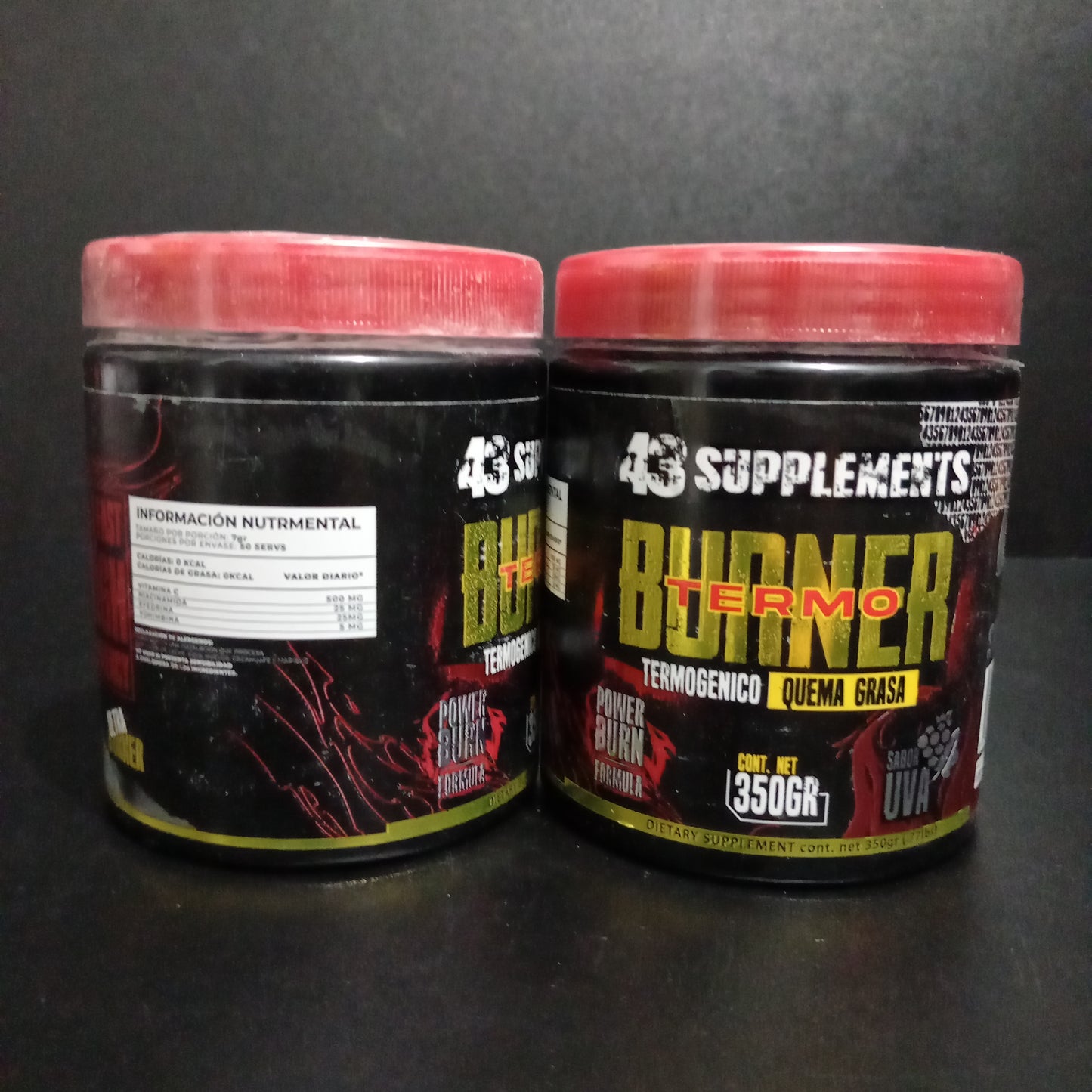 TERMO BURNER TERMOGENICO 43 SUPPLEMENTS 50 SERVIDAS 350 GRS.