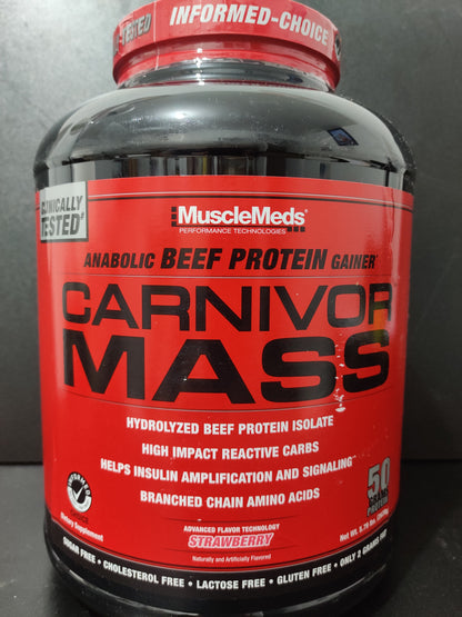 CARNIVOR MASS (ANABOLIC BEEF PROTEIN GAINER) MUSCLEMEDS 14 SERVIDAS 5.79 LBS (2,628 GRS)