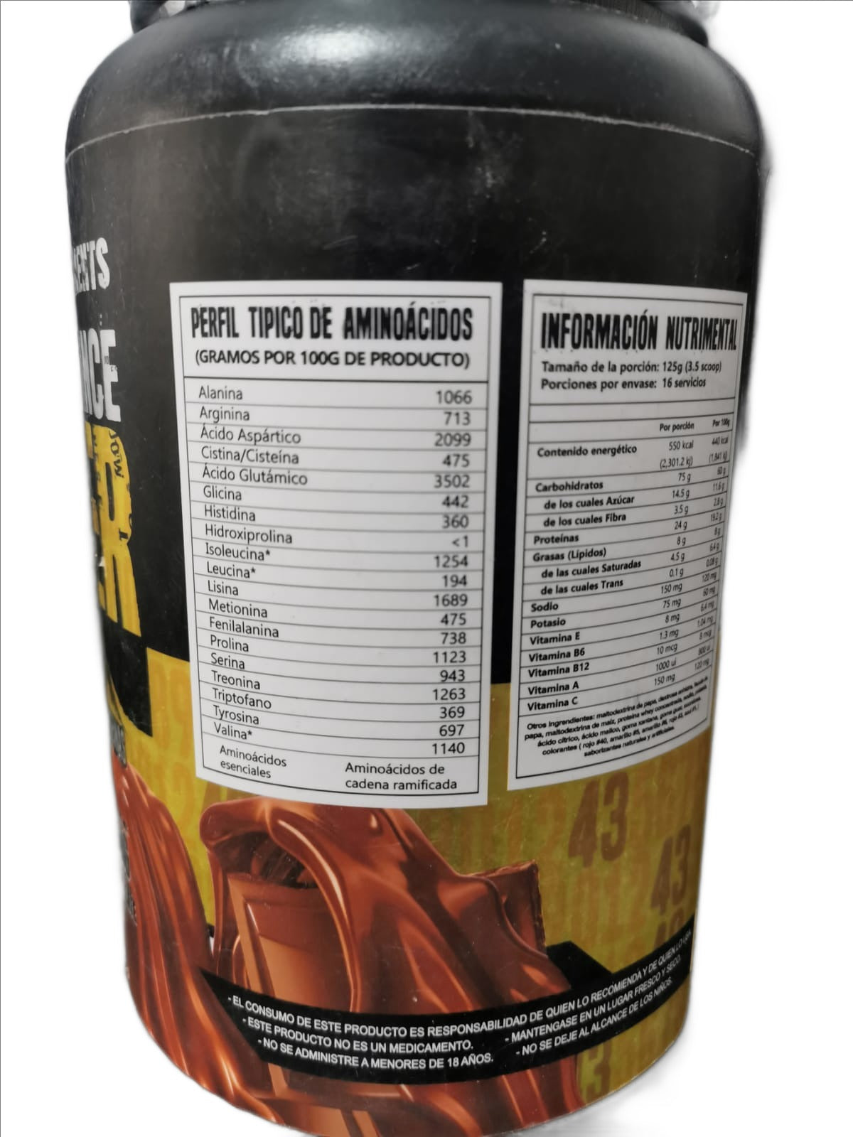 ADVANCE GAINER 43 SUPPLEMENTS 16 SERVED 2KGS. (4.4 LBS.)